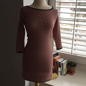 coral long sleeve dress